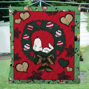 Snoopy Christmas Heart 3D Quilt  Quilt
